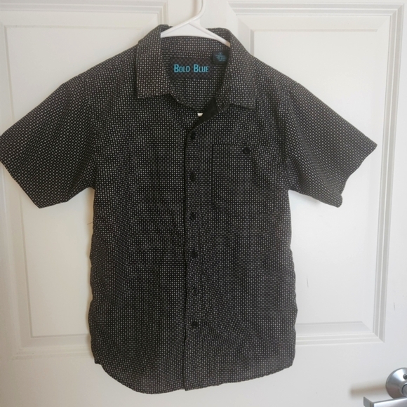 Boys Black Button Down Youth Small - Picture 1 of 4
